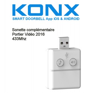 KONX® 2016 Doorbell Sonette supplémentaire 433Mhz …